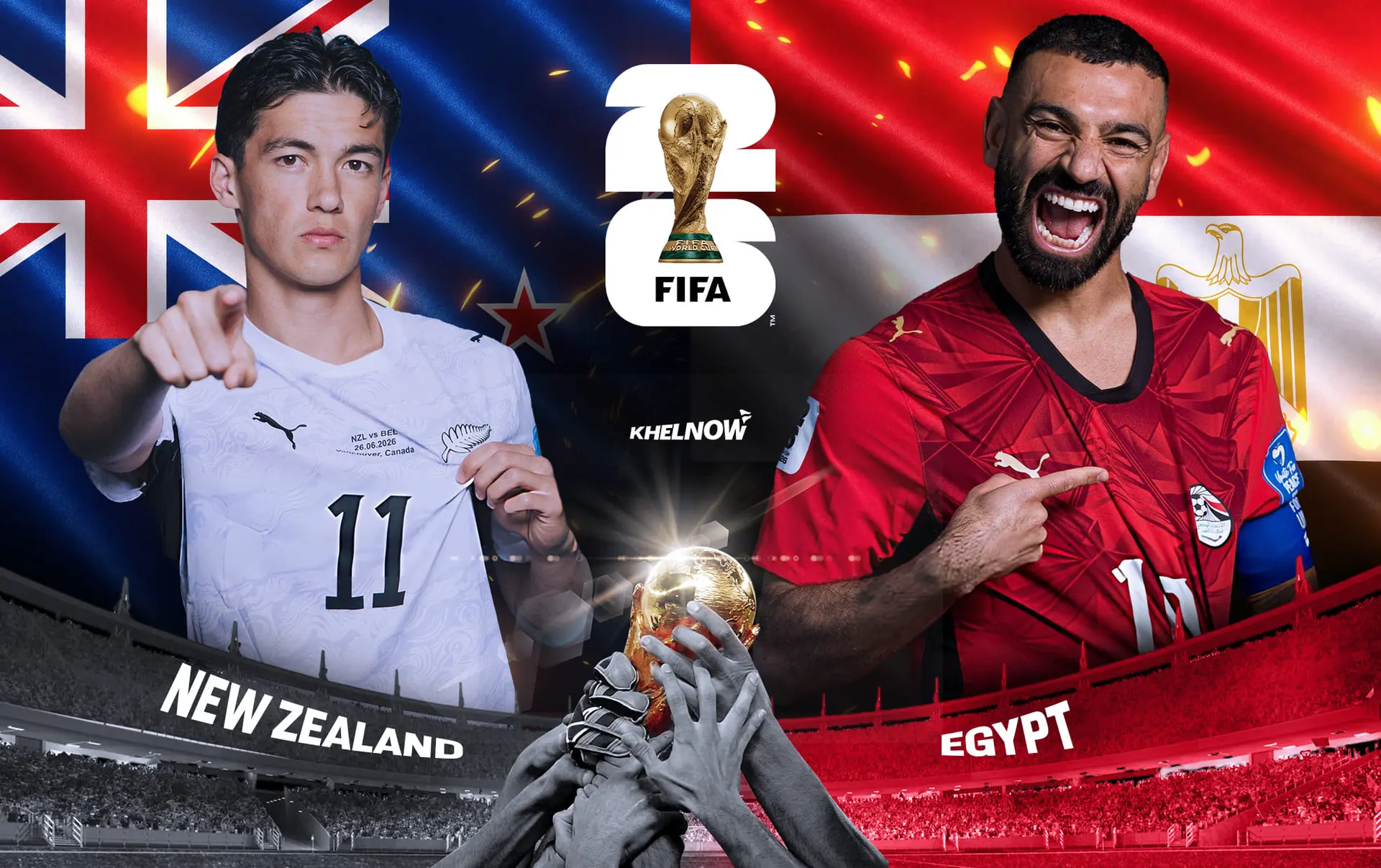 موعد وتردد القنوات المفتوحة الناقلة لمباراة مصر ضد نيوزلندا في كأس العالم 2026