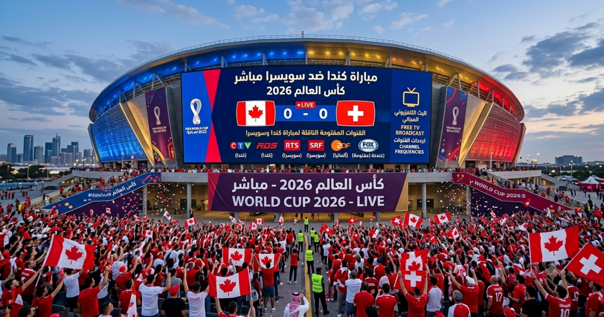 القنوات المفتوحة الناقلة لمباراة كندا وسويسرا في كأس العالم 2026