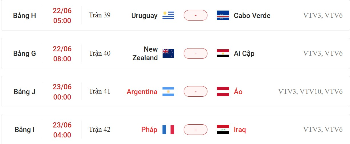 جدول مباريات كأس العالم 2026 اليوم (22 يونيو)