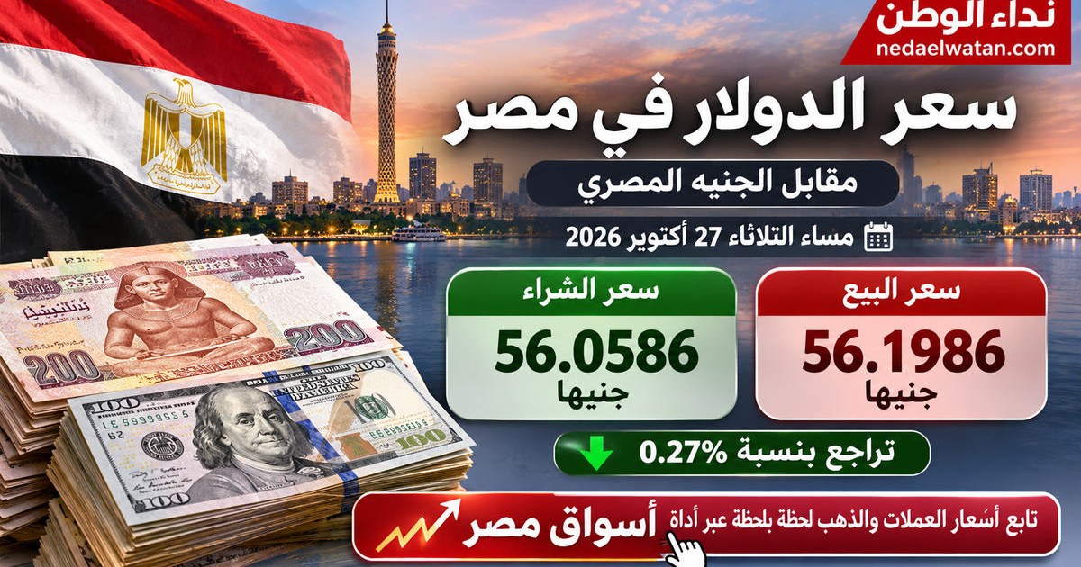 تحديث سعر الدولار في الأسواق المصرية مساء اليوم